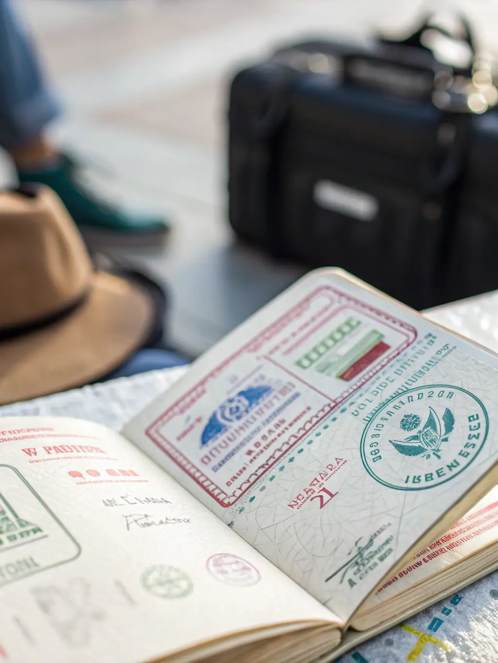 A New Zealand passport being stamped at an immigration checkpoint, symbolizing the successful completion of the citizenship application process with ColumbusMigrate's assistance.